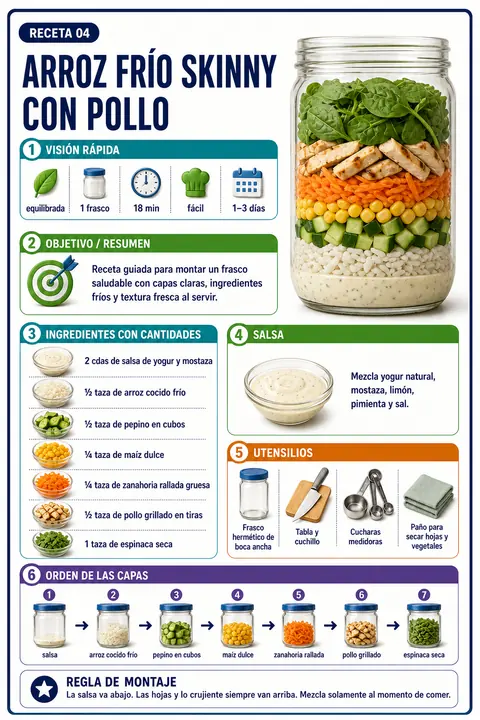 Página del recetario — receta: Arroz Frío Skinny con Pollo — visión general